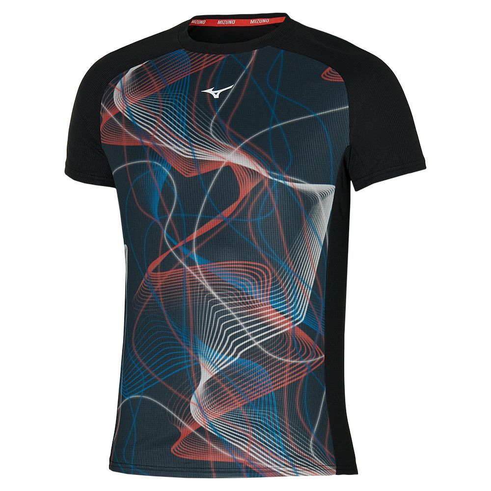 Mizuno Aero Tee Muške Topi Crne | LFNKYQ693