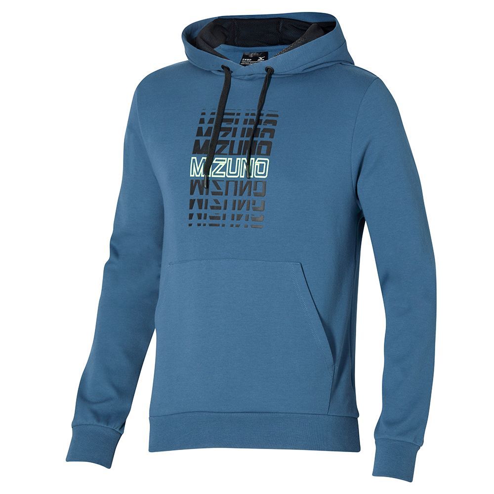 Mizuno Athletics Graphic Hoody Muške Topi Plave | PJQHFA309