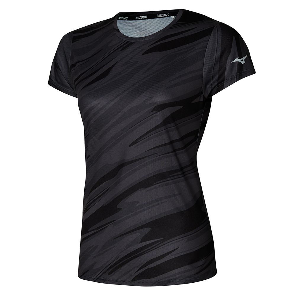 Mizuno Impulse Core Graphic Tee Ženske Topi Crne | ZIRTPK407