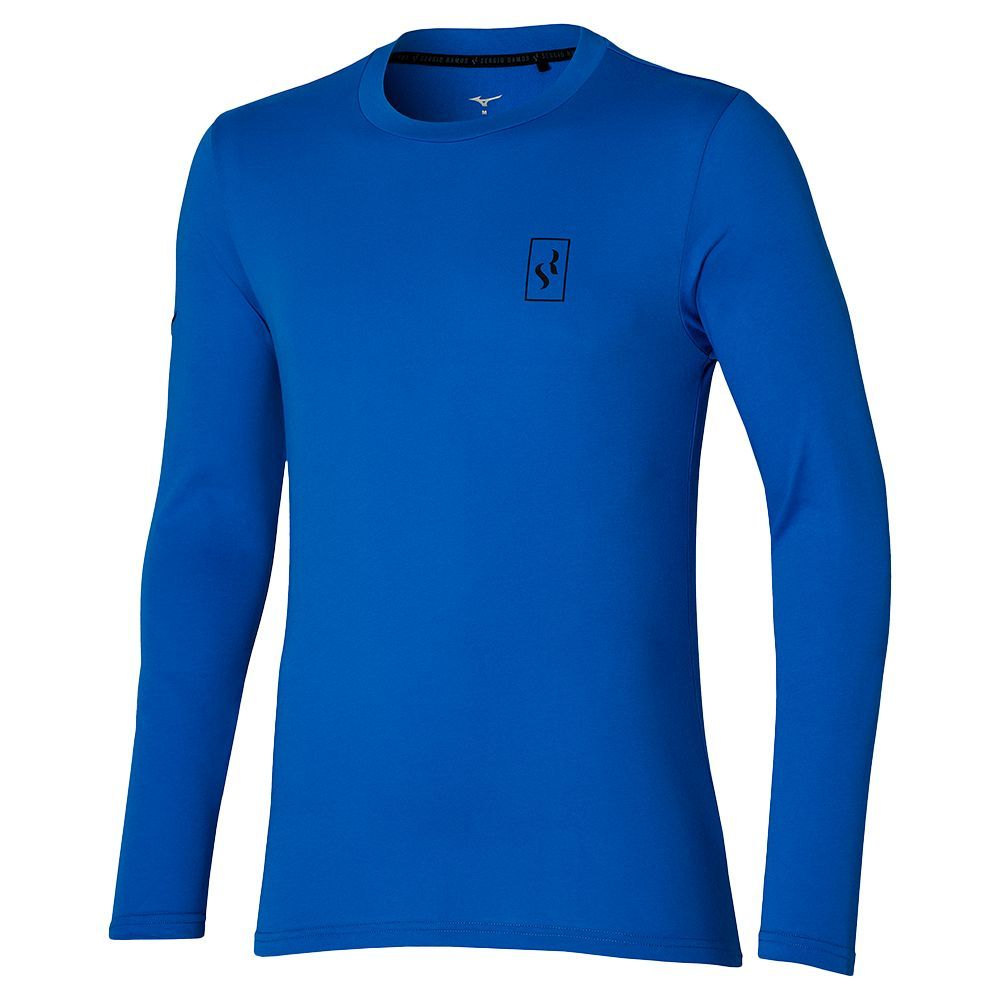 Mizuno Long Sleeve Shirt Sr Muške Topi Plave | DGSELX805