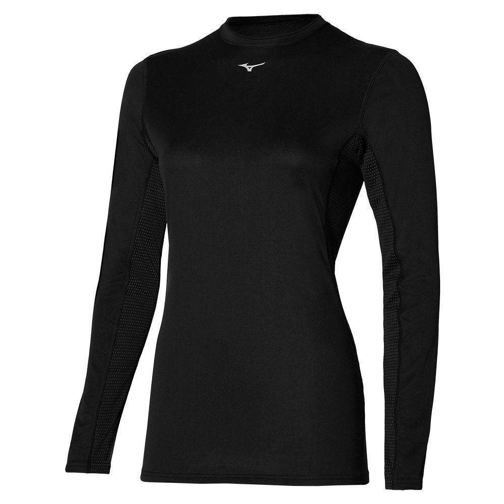 Mizuno Mid Weight-l Crew Ženske Topi Crne | NBMRCX081