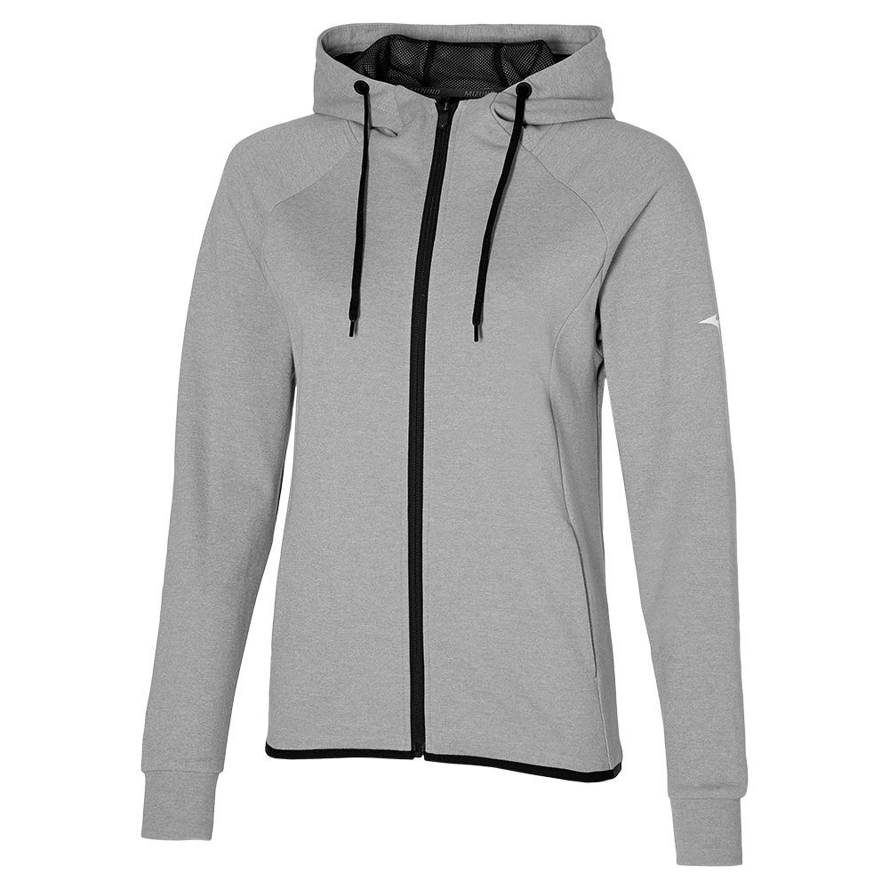 Mizuno Rb Sweat Hoodie Ženske Topi Sive | SBFVNL837