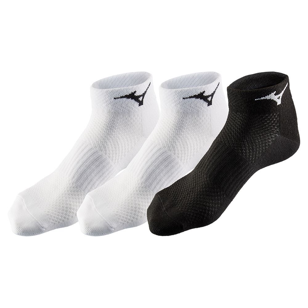 Mizuno Training Mid 3p Ženske Čarape Bijele Bijele Crne | SIWXBE860