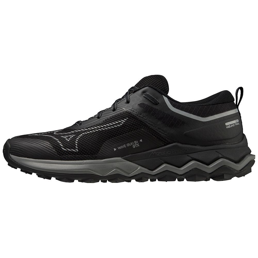 Mizuno Wave Ibuki 4 Gtx Muške Trail Tenisice Crne Metalne Sive Tamno Sive | TCZXLY589
