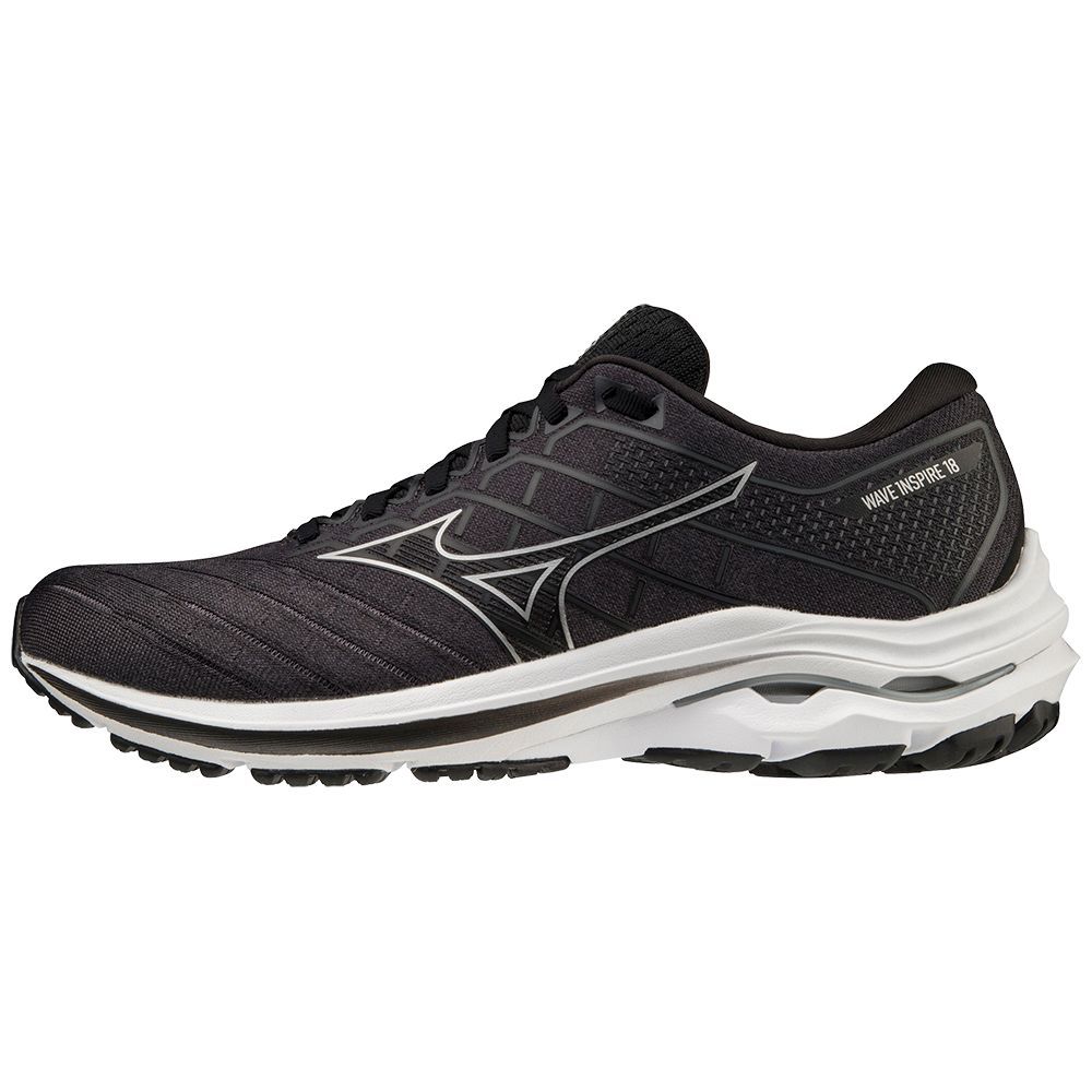 Mizuno Wave Inspire 18 Muške Tenisice za Trcanje Crne Srebrne | FMTKLR053